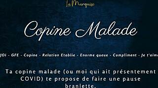 Sick girlfriend gives French JOI instructions