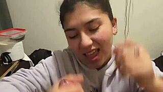 My Girlfriend Gives Quick Blowjob On Cock In Pov