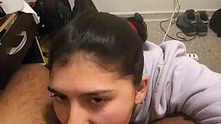 My Girlfriend Gives Quick Blowjob On Cock In Pov