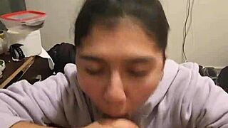 My Girlfriend Gives Quick Blowjob On Cock In Pov