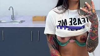 Big Titty Latina Fingering Wet Pussy To Wild Orgasm Before Work