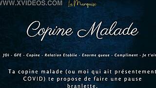 Sick girlfriend gives French JOI instructions