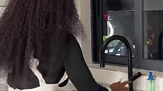 Ebony Maid Caught With Boss