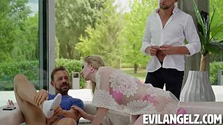 Lia gets hardcore anal from Erik and Vince while Carolina watches