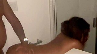 Slim petite 18+ bent over in shower for cock and facial