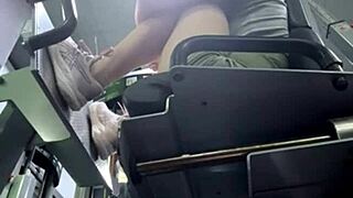 Young Amateur Squirts Extensively While Fucking in Gym with Big Tits Exposed.