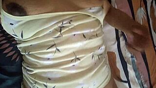 Morena's Morning Solo with Hard Nipples and Wetness