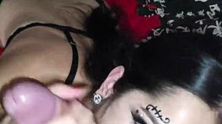 Jeg ga Wellington Prado en dyp blowjob på hans monster kuk og fikk ansiktet dekket i cum