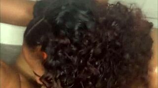 Gagging On My New Neighbor's Big Dick In The Shower. Choking And Deepthroating His Thick Cock!