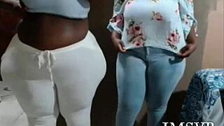 Gigantic bbw ass clapping while riding dildo.