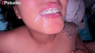 Stepsister Frida loves my cum in mouth 😋