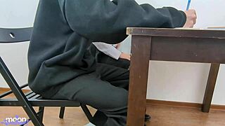 Instead of an A on her EXAM she got a CREAMPIE