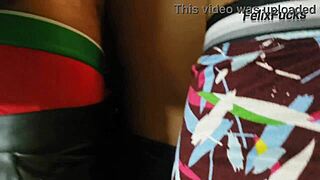 Teen girls bent over in police cell for hot threesome.