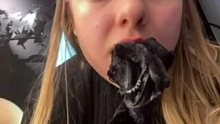 omg, this bbw teen is getting fucked hard in public, close up on her shaved pussy 😍