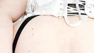 The hot Latina stepmom masturbates with her stepson while her husband is at work