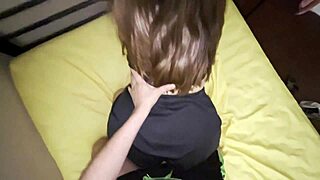 Stepsister forgot her panties in bed for bent over doggystyle action!