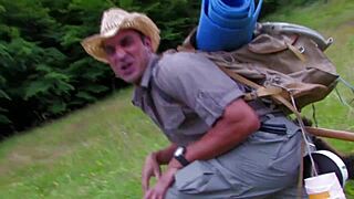 Wild outdoor anal sex brings intense orgasms