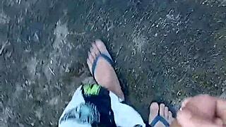 Leite Giving Blowjob In Backyard Garden