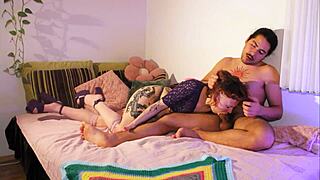 Tattooed Girlfriend Cheats with Rough Face Fucking in Dorm