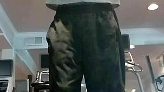 Beautiful athletic teacher works out solo in homemade video