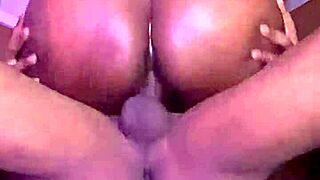 Petite ebony girl with tight pussy loves taking dick 😍