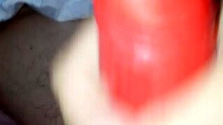 Wearing latex suit with sheath, husband and amateurs in costumes.