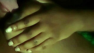 She licks her nipples at night, feeling so good