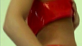 Brunette amateur shows new PVC panties