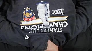 he fucks his wife's wet cunt, leaving a huge creampie in her big pussy lips.