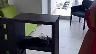 Lisa's daring balcony flash in lingerie, showcasing her tattoo.