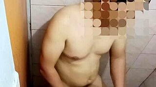 Asian creampie sex in bathroom doggystyle and missionary.