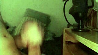 On a rainy day, this skinny young solo amateur jerks off his big monster cock in a sexy session.