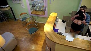 sweet step daughter takes old cock in the kitchen