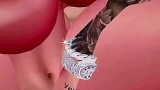 subtle hint of swallowing the whole dick with cum