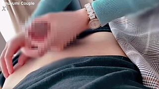 Office lady jerks cock and inserts for quickie cumshot 😏