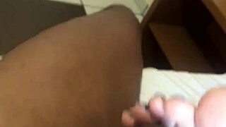 Lorena's feet do footjob on lover