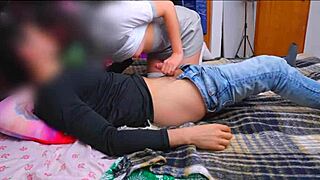 homemade crossdressing fun in bedroom with fellas