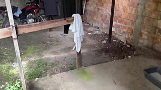 Oh wow, the student got caught by her teacher in the backyard and things got wild!