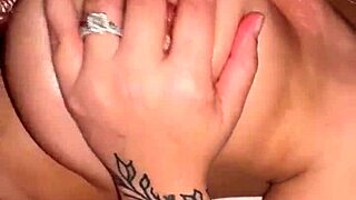 cumming on her big tits and shower blowjob