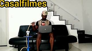 Big black cock pounds mature white woman's big ass.