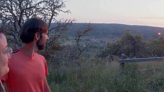 Outdoor Hiking Turns into Spontaneous Doggystyle Fuck with Big Tits Blowjob and Missionary in Spanish Ermita