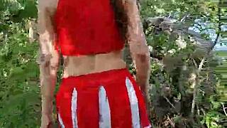 asmr seashore forest barefoot walking with waves and upskirt