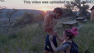 Outdoor Hiking Turns into Spontaneous Doggystyle Fuck with Big Tits Blowjob and Missionary in Spanish Ermita