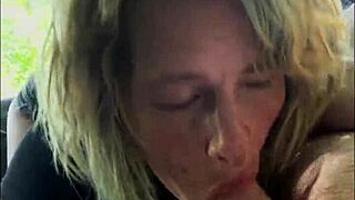 Streetwalker Delivers Bareback Blowjob, Spits Cum on Dick, Then Sucks It Off Again