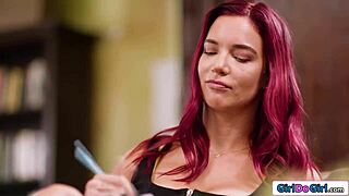 Counselor licks ebony pussy