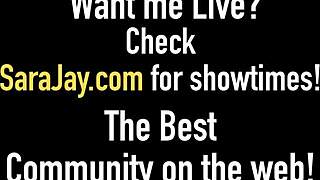 Sara Jay's Brunette Friend Licks Her Hairless Pussy to Orgasm