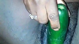 damn, fucking this pregnant ebony pussy with a phat cucumber feels wild - full video soon 😏