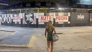 Wife Flashes Lipstick Fetish While Fucking Brunette Brazilian Exhibitionist.