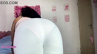 curvy girl farting in tight white shorts