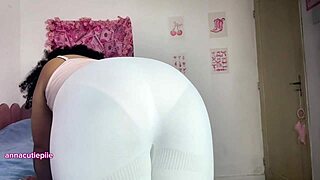 curvy girl farting in tight white shorts